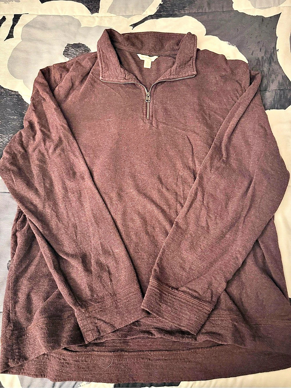 Calvin Klein Jeans Quarter-Zip Pullover Sweatshirt Brown XL